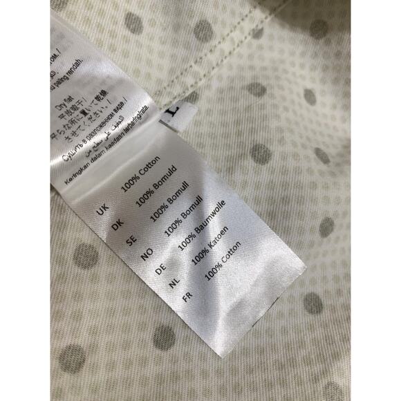 SAMSOE SAMSOE Ivory & Gray LIAM BF Button Down LS Cotton Shirt in Greydot Sz M - Picture 10 of 13